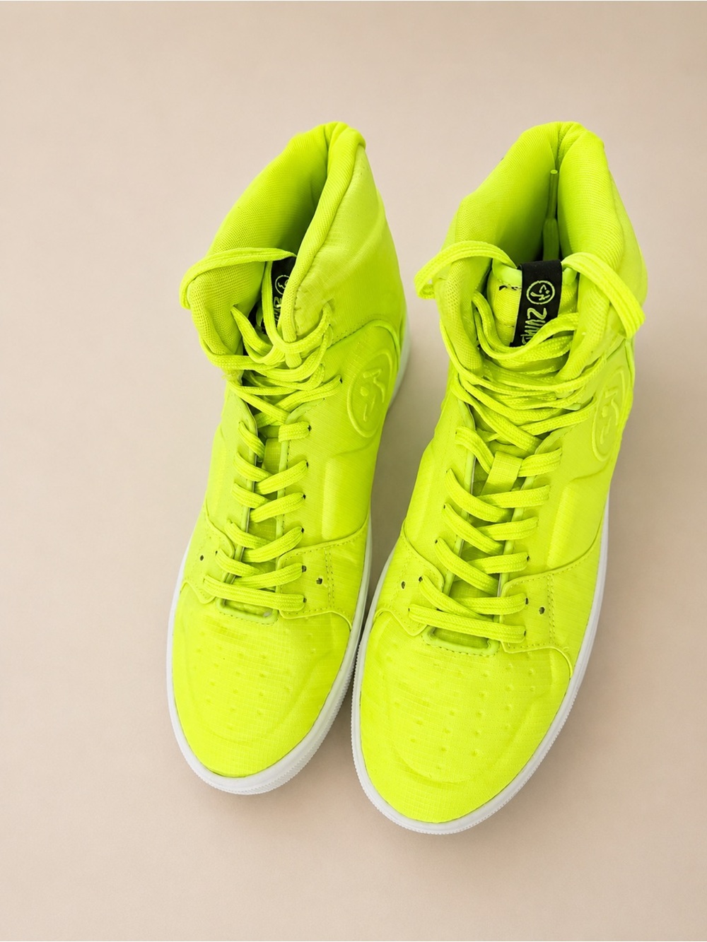 Zumba Fitness Neon Lime High-Top Athletic Sneakers - Picture 2 of 3